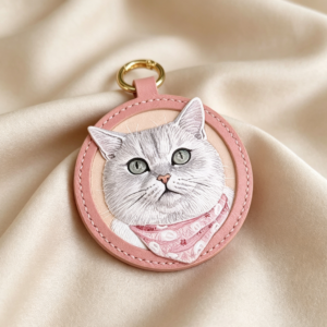 Leather Pet Face Keychain